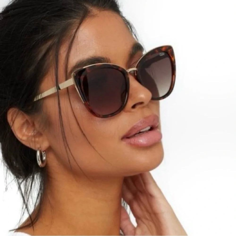 QUAY Honey Sunglasses Tortoise Gold Frame Brown Lens RX Ready Cat Eye NWT